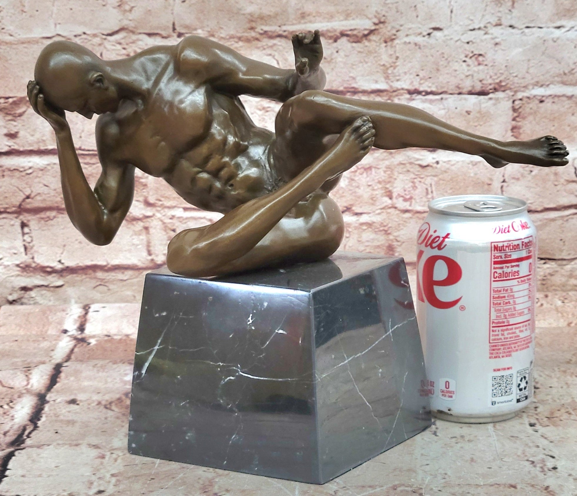 Bronze Male Nude Sculpture Bodybuilder Statue Signed Original Cesaro Gay Art