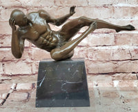 Bronze Male Nude Sculpture Bodybuilder Statue Signed Original Cesaro Gay Art