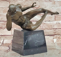Bronze Male Nude Sculpture Bodybuilder Statue Signed Original Cesaro Gay Art