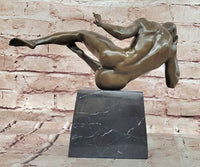Bronze Male Nude Sculpture Bodybuilder Statue Signed Original Cesaro Gay Art