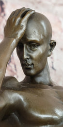 Bronze Male Nude Sculpture Bodybuilder Statue Signed Original Cesaro Gay Art
