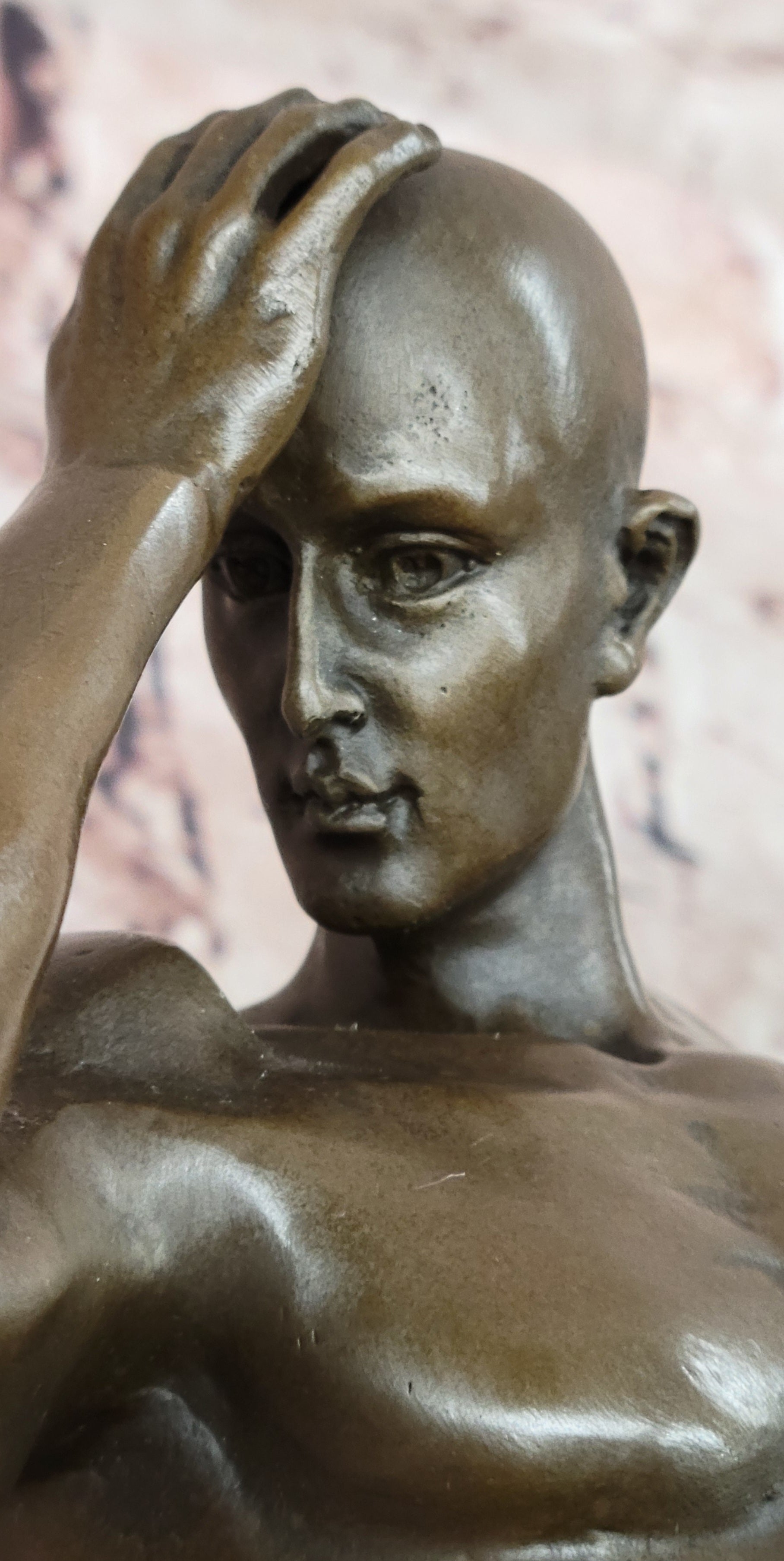 Bronze Male Nude Sculpture Bodybuilder Statue Signed Original Cesaro Gay Art
