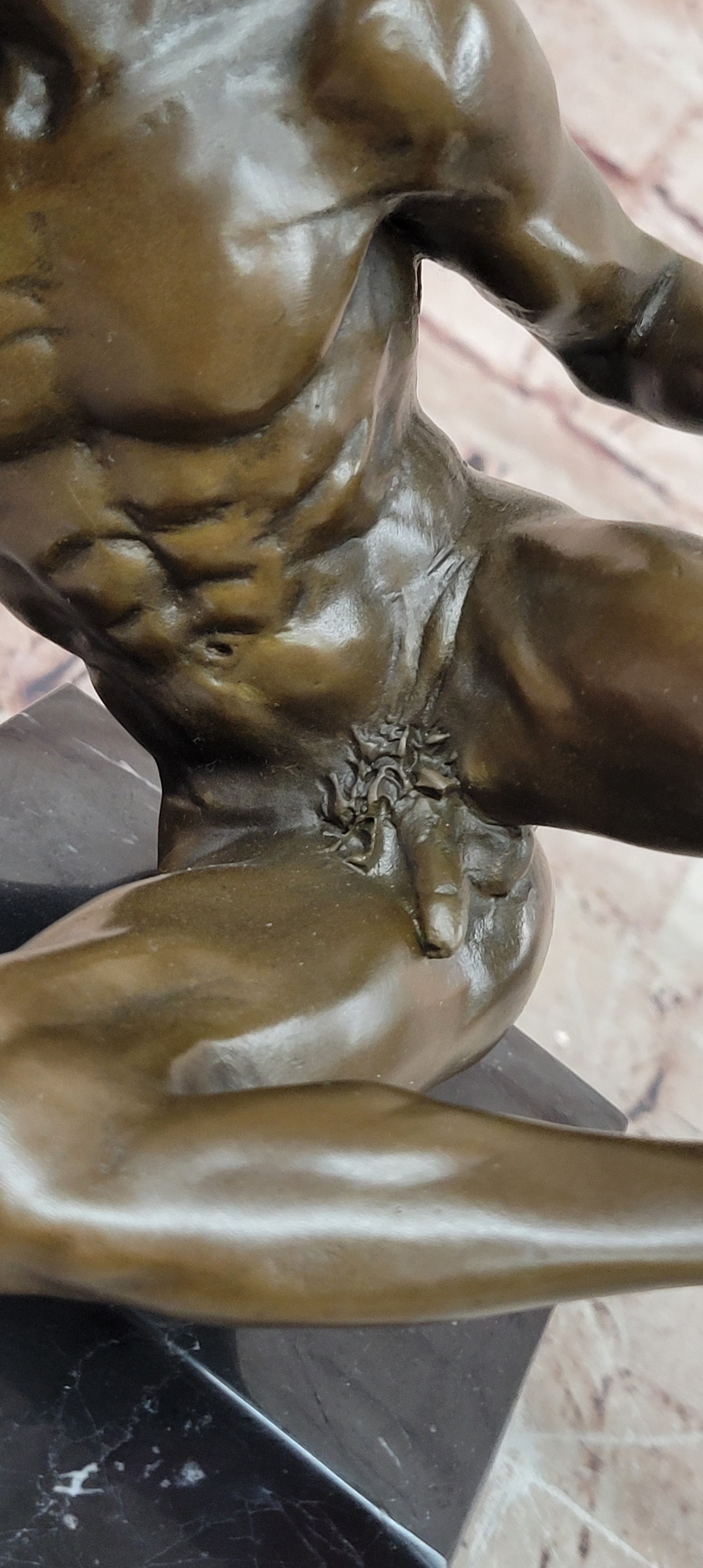 Bronze Male Nude Sculpture Bodybuilder Statue Signed Original Cesaro Gay Art