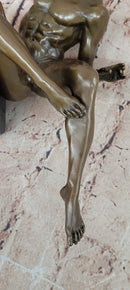 Bronze Male Nude Sculpture Bodybuilder Statue Signed Original Cesaro Gay Art