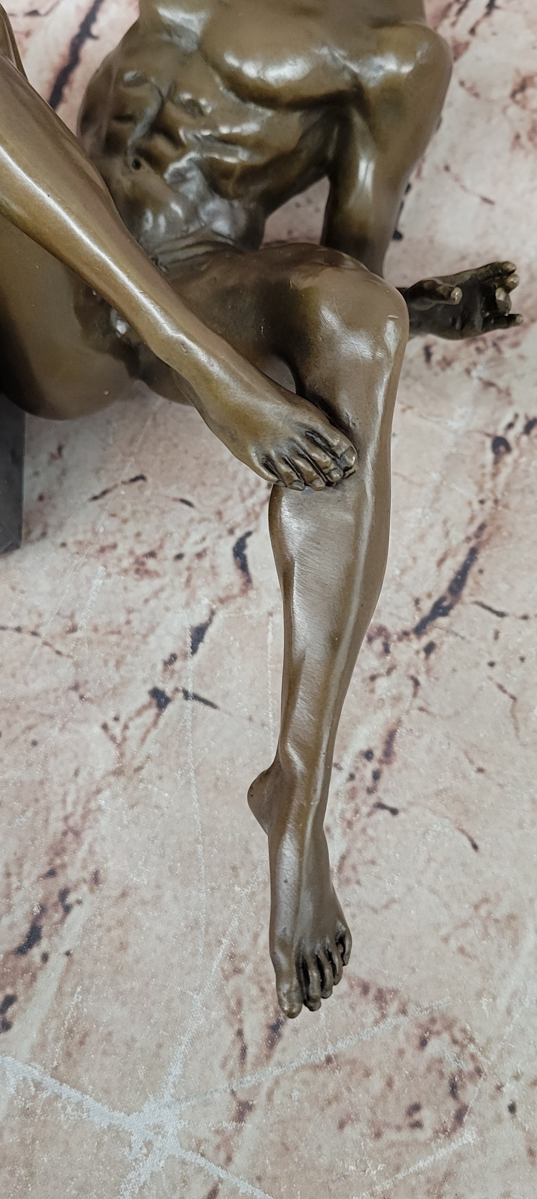 Bronze Male Nude Sculpture Bodybuilder Statue Signed Original Cesaro Gay Art