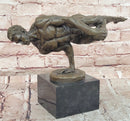 Signed Original Cesaro Abstract Modern Art Nude Male Handstand Bronze Sculpture
