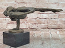 Signed Original Cesaro Abstract Modern Art Nude Male Handstand Bronze Sculpture