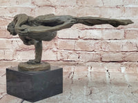 Signed Original Cesaro Abstract Modern Art Nude Male Handstand Bronze Sculpture