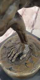 Signed Original Cesaro Abstract Modern Art Nude Male Handstand Bronze Sculpture