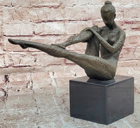 Bronze Sculpture Statue Woman Dancer Nude Marble Art Deco Rare Figure Ballet