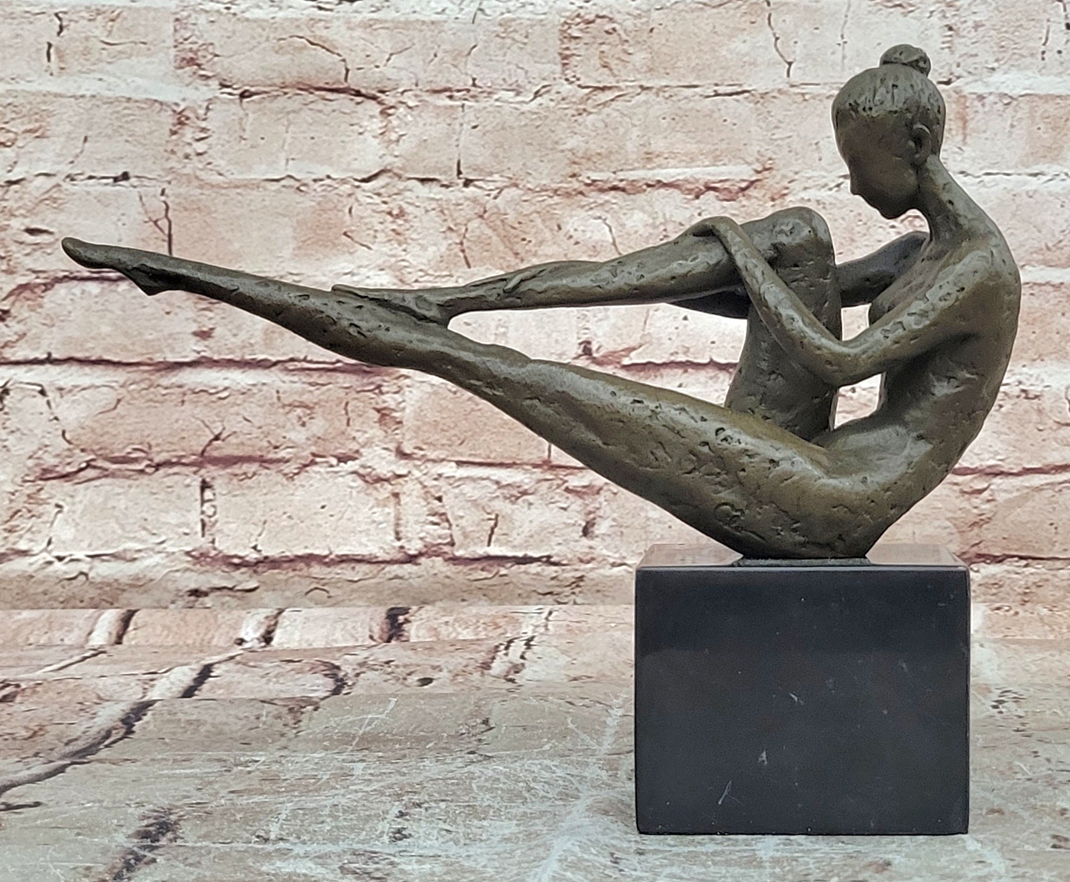 Bronze Sculpture Statue Woman Dancer Nude Marble Art Deco Rare Figure Ballet