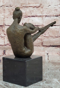 Bronze Sculpture Statue Woman Dancer Nude Marble Art Deco Rare Figure Ballet