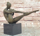 Bronze Sculpture Statue Woman Dancer Nude Marble Art Deco Rare Figure Ballet
