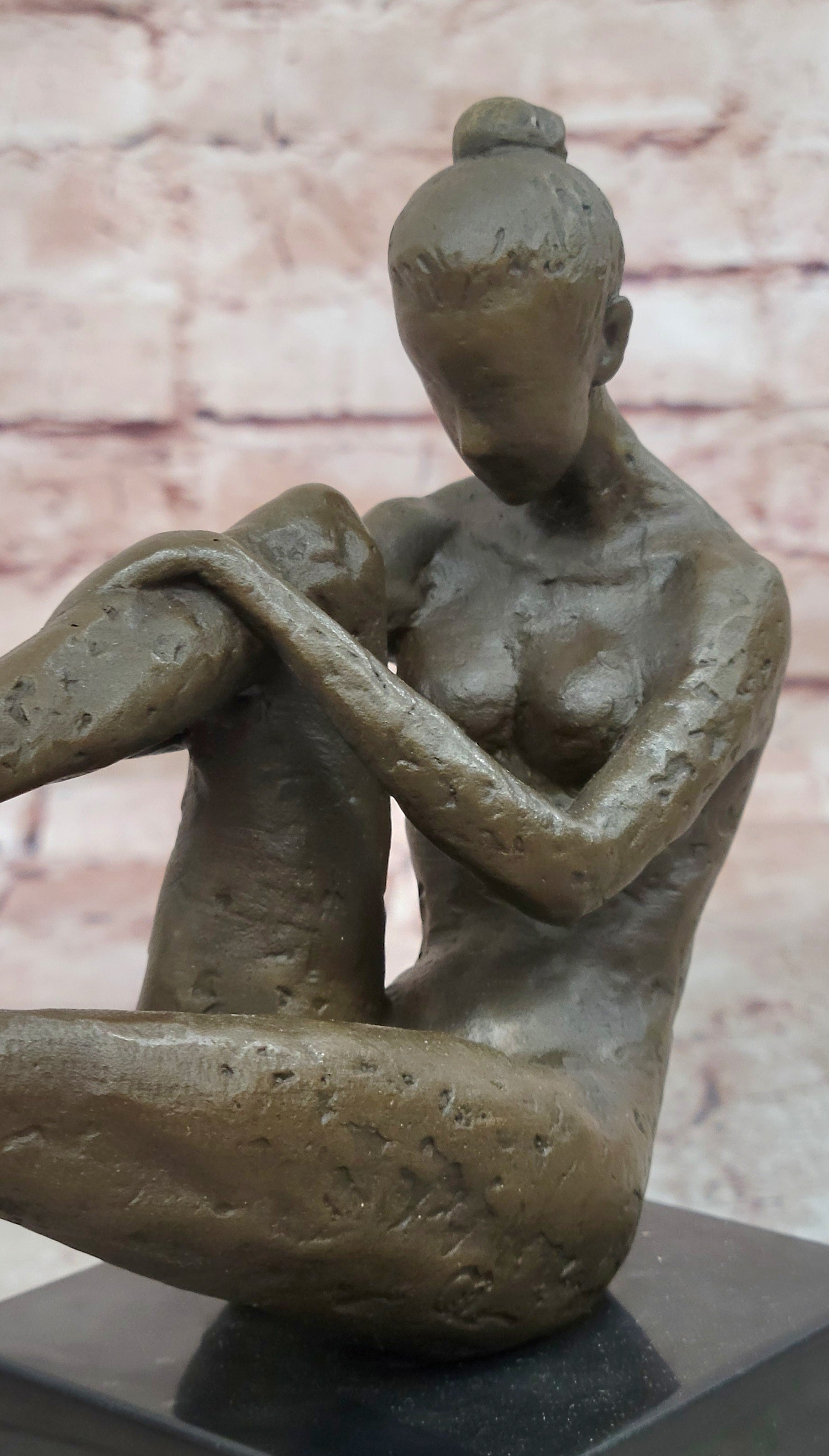Bronze Sculpture Statue Woman Dancer Nude Marble Art Deco Rare Figure Ballet