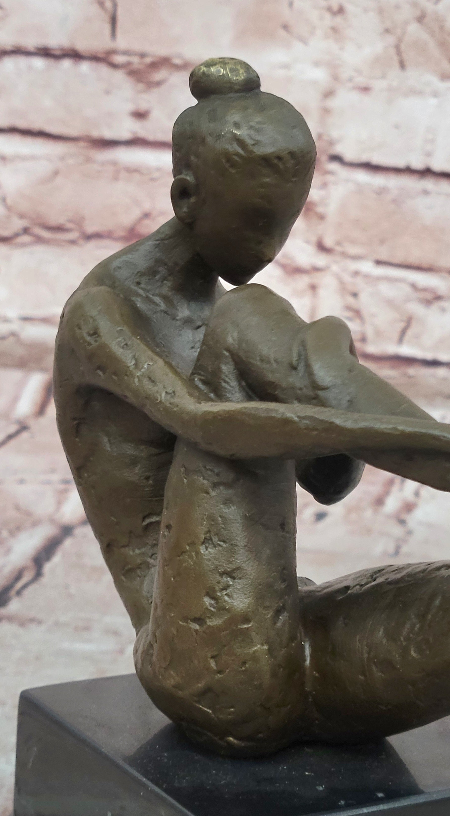 Bronze Sculpture Statue Woman Dancer Nude Marble Art Deco Rare Figure Ballet