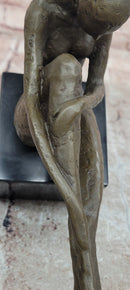 Bronze Sculpture Statue Woman Dancer Nude Marble Art Deco Rare Figure Ballet
