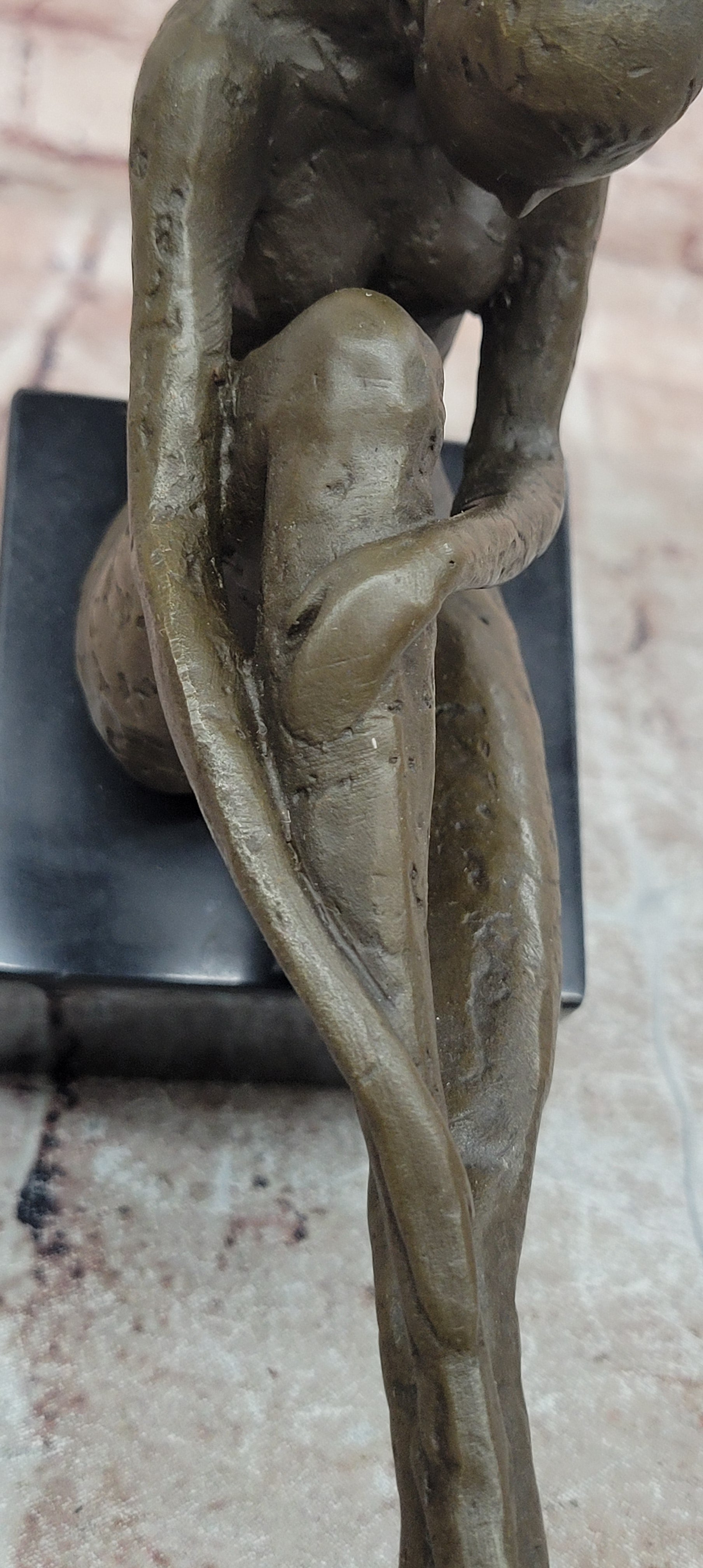Bronze Sculpture Statue Woman Dancer Nude Marble Art Deco Rare Figure Ballet