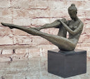 Bronze Sculpture Statue Woman Dancer Nude Marble Art Deco Rare Figure Ballet
