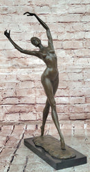 Luxury Bronze Sculpture of a Dancer in Perfect Motion Singed Cesaro Figurine