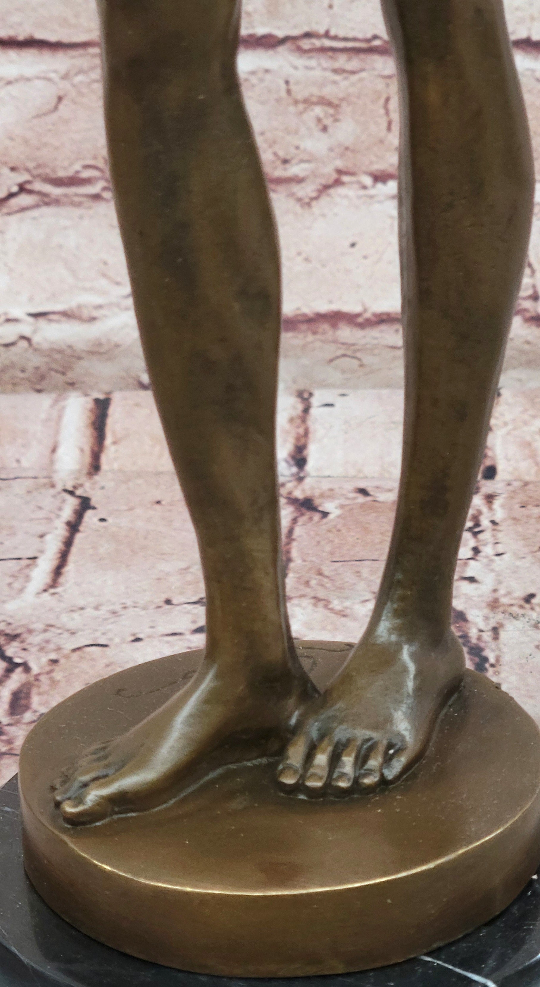 Signed Original Cesaro Sensual Female Form Real Bronze Figurine on Marble Base