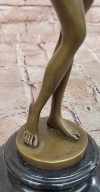 Joseph Lorenzl Bronze Sculpture of a woman Holding a Floral Garland Statue