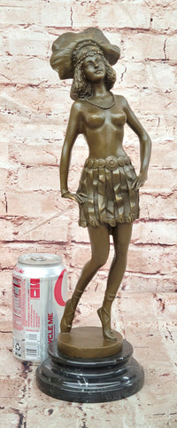 Art Deco Stylish Young Woman Bronze Sculpture by Josef Lorenzl Statue Figure