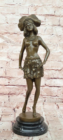 Art Deco Stylish Young Woman Bronze Sculpture by Josef Lorenzl Statue Figure