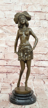 Art Deco Stylish Young Woman Bronze Sculpture by Josef Lorenzl Statue Figure