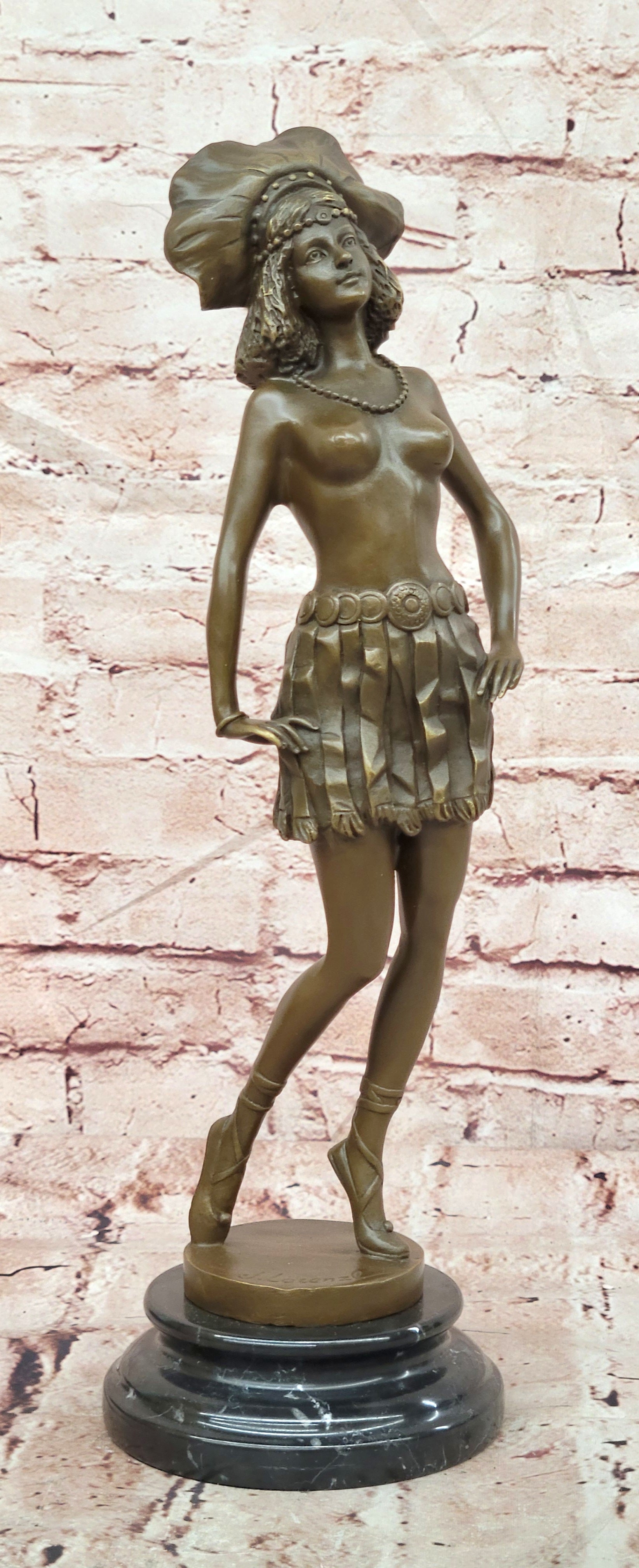 Art Deco Stylish Young Woman Bronze Sculpture by Josef Lorenzl Statue Figure