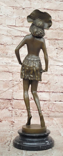 Art Deco Stylish Young Woman Bronze Sculpture by Josef Lorenzl Statue Figure