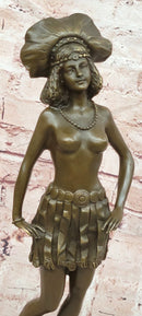 Art Deco Stylish Young Woman Bronze Sculpture by Josef Lorenzl Statue Figure