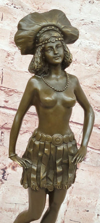 Art Deco Stylish Young Woman Bronze Sculpture by Josef Lorenzl Statue Figure