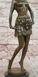 Art Deco Stylish Young Woman Bronze Sculpture by Josef Lorenzl Statue Figure