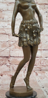 Art Deco Stylish Young Woman Bronze Sculpture by Josef Lorenzl Statue Figure
