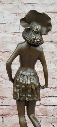 Art Deco Stylish Young Woman Bronze Sculpture by Josef Lorenzl Statue Figure