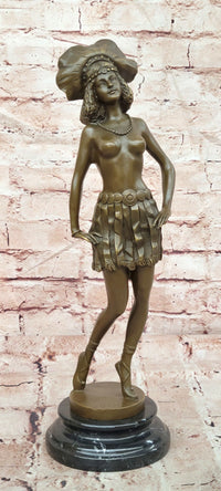 Art Deco Stylish Young Woman Bronze Sculpture by Josef Lorenzl Statue Figure