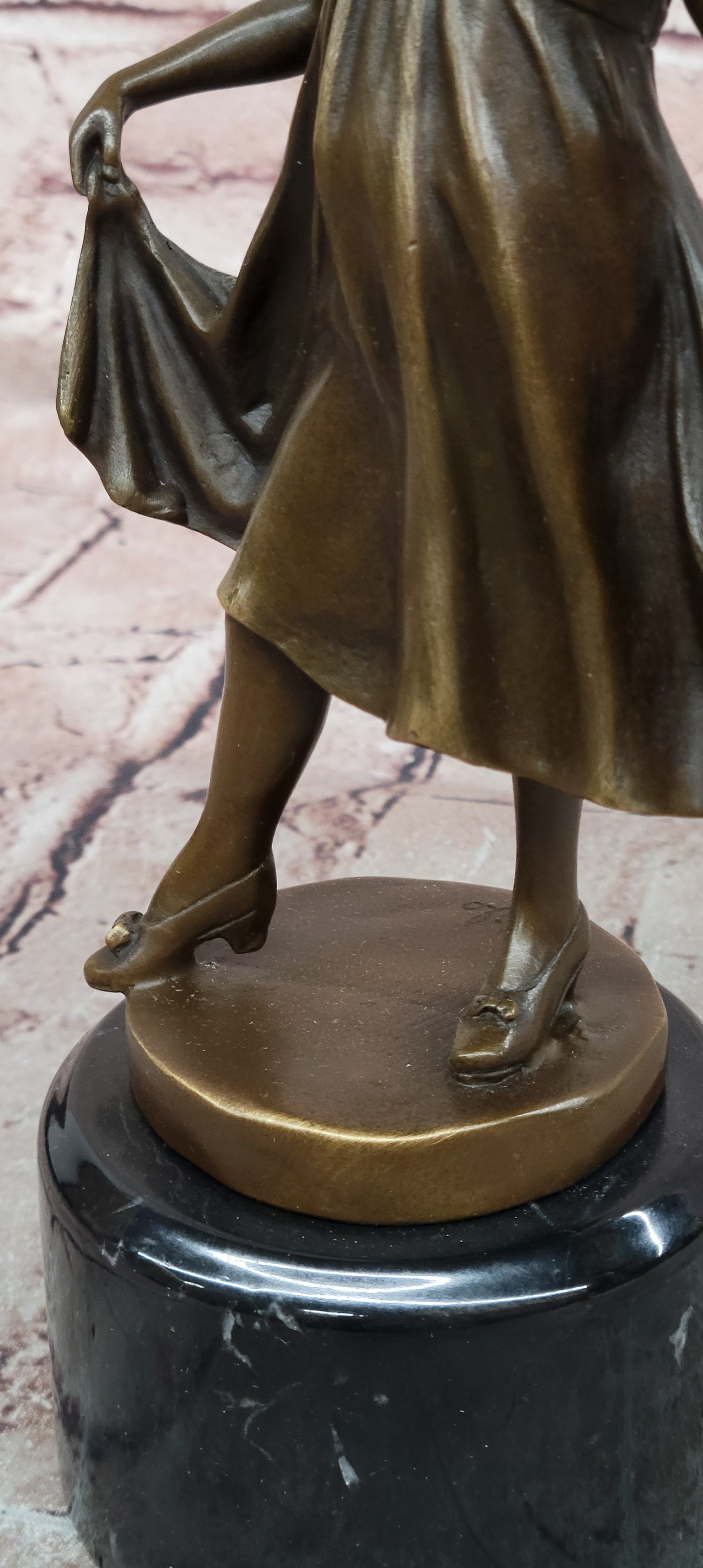 Signed Original Milo Young Girl with Beautiful Dress Dancing Genuine Bronze Sculpture
