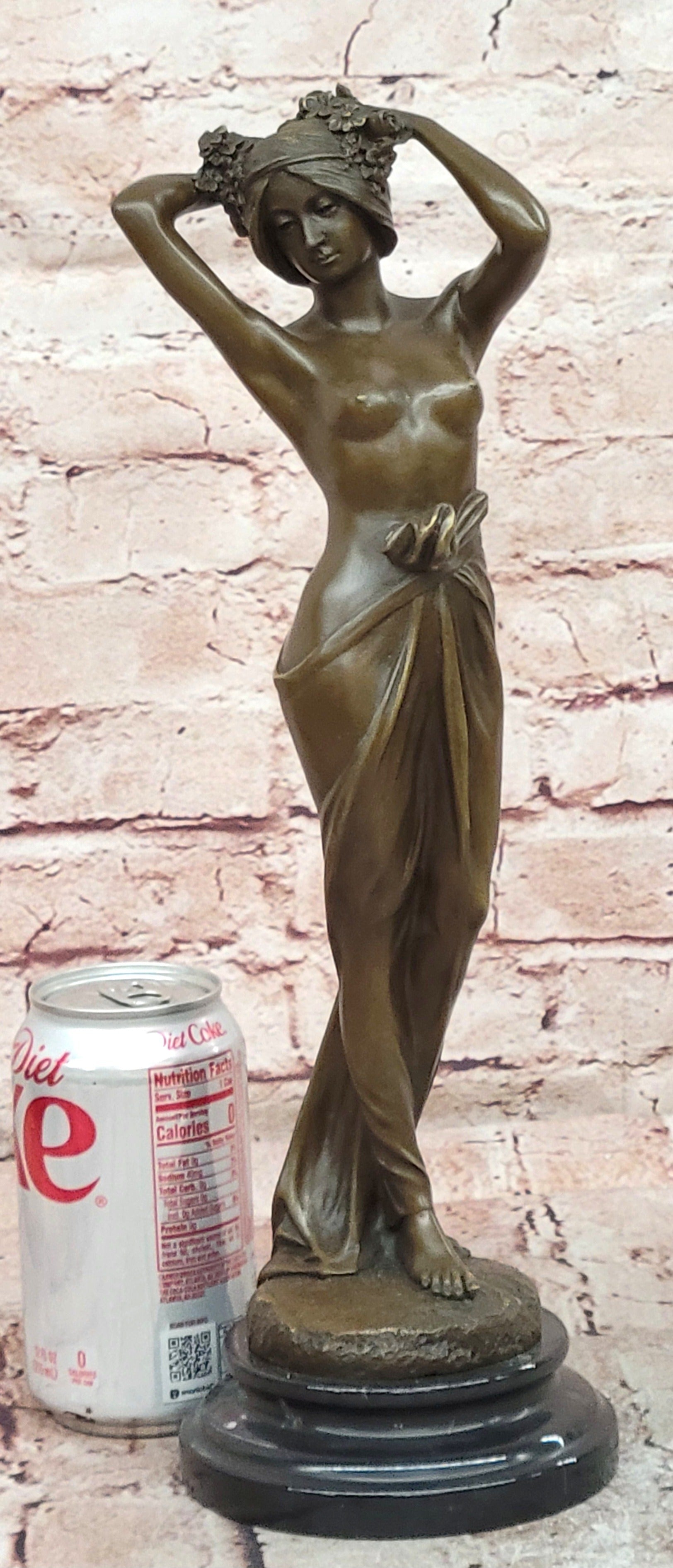 Bronze Wood Nymph Statue: Forest Goddess Sculpture Art Nouveau Style by Milo