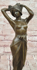 Bronze Wood Nymph Statue: Forest Goddess Sculpture Art Nouveau Style by Milo
