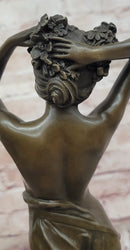 Bronze Wood Nymph Statue: Forest Goddess Sculpture Art Nouveau Style by Milo