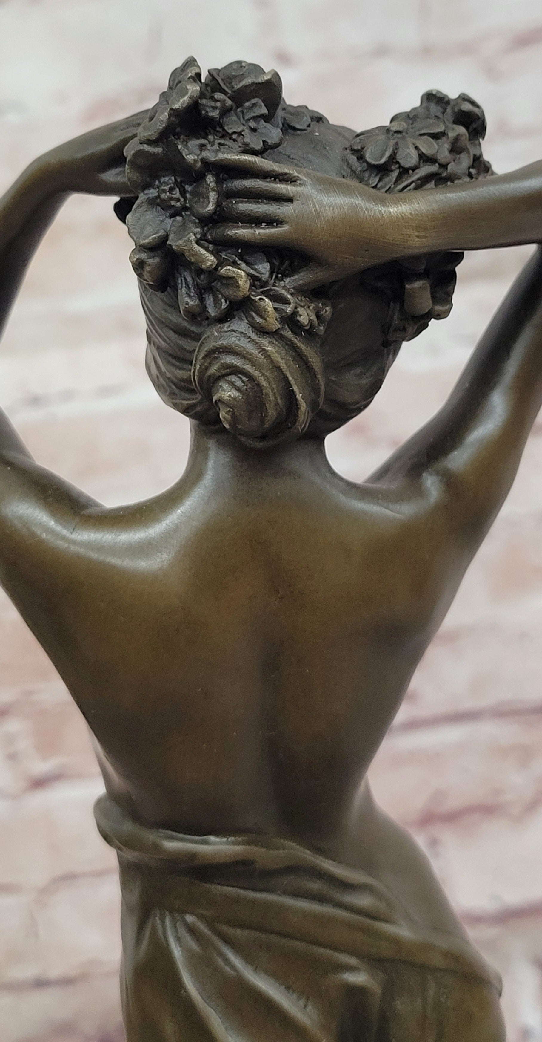 Bronze Wood Nymph Statue: Forest Goddess Sculpture Art Nouveau Style by Milo