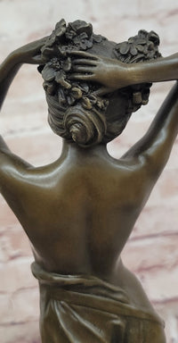 Bronze Wood Nymph Statue: Forest Goddess Sculpture Art Nouveau Style by Milo