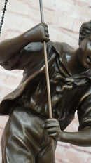 Bronze Sculpture of Boy Fishing by Rancoulet