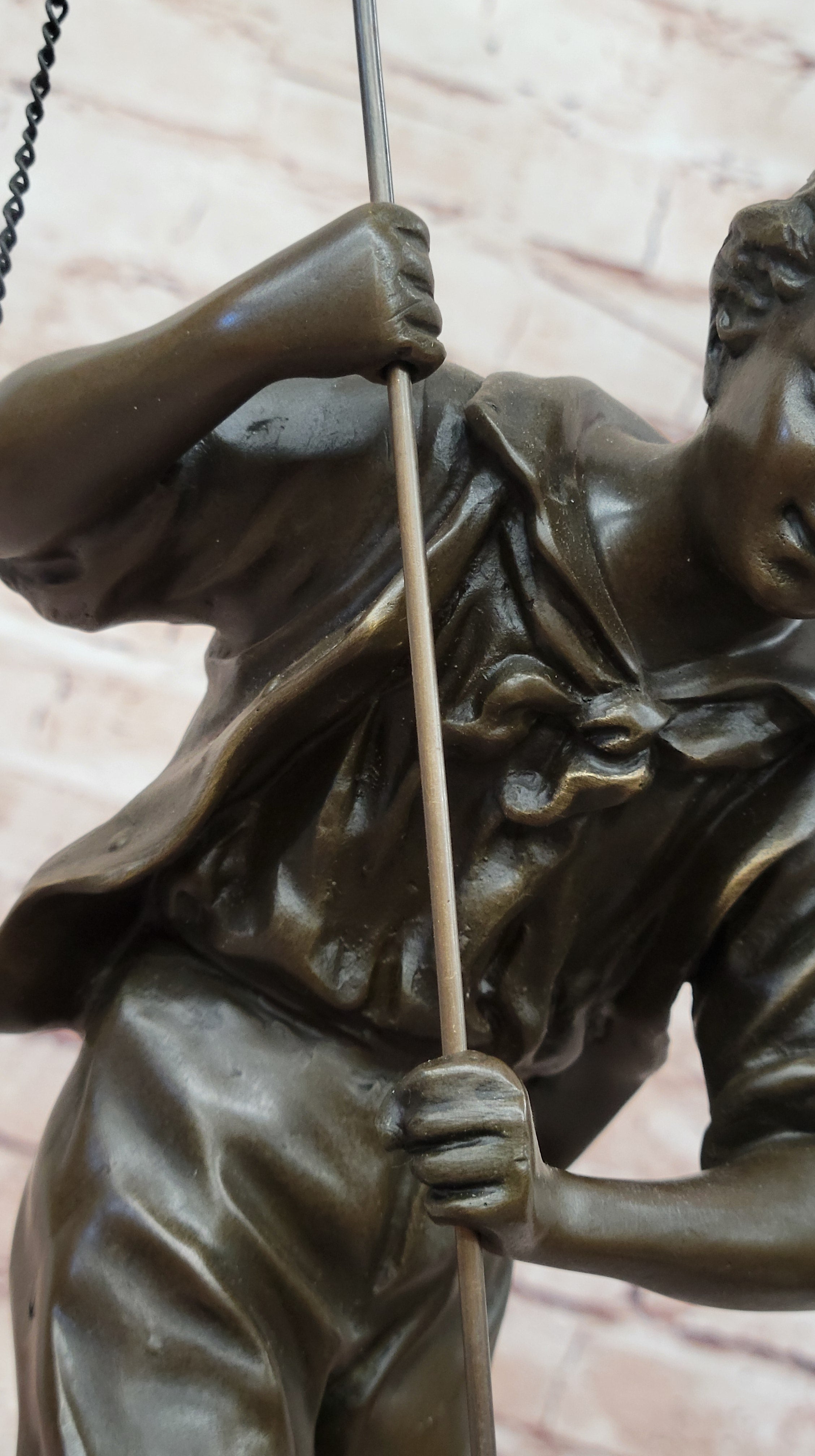 Bronze Sculpture of Boy Fishing by Rancoulet