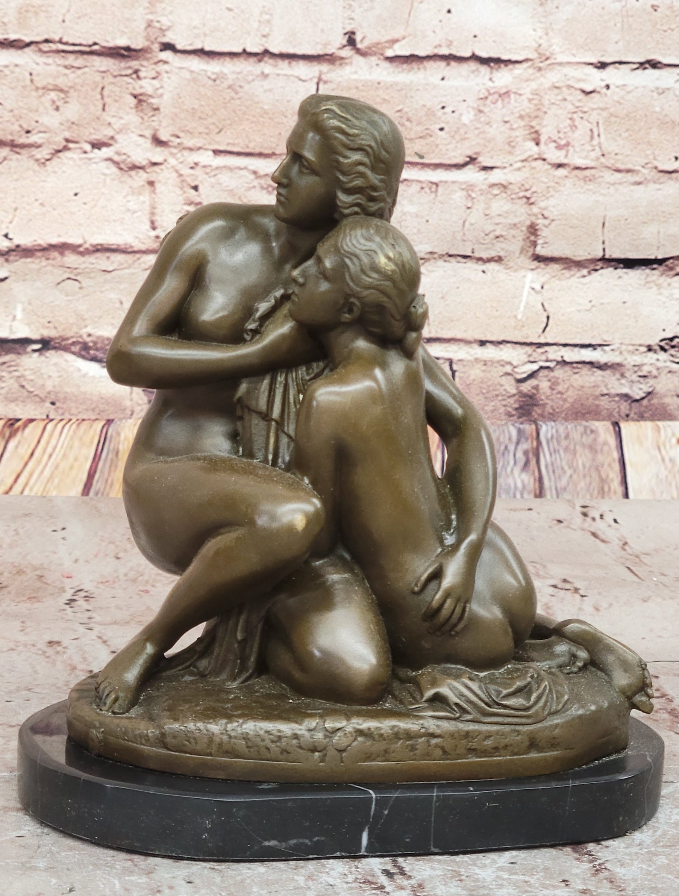 Bronze Mother and Child - A Touch of Tenderness by Adolf Jerichau