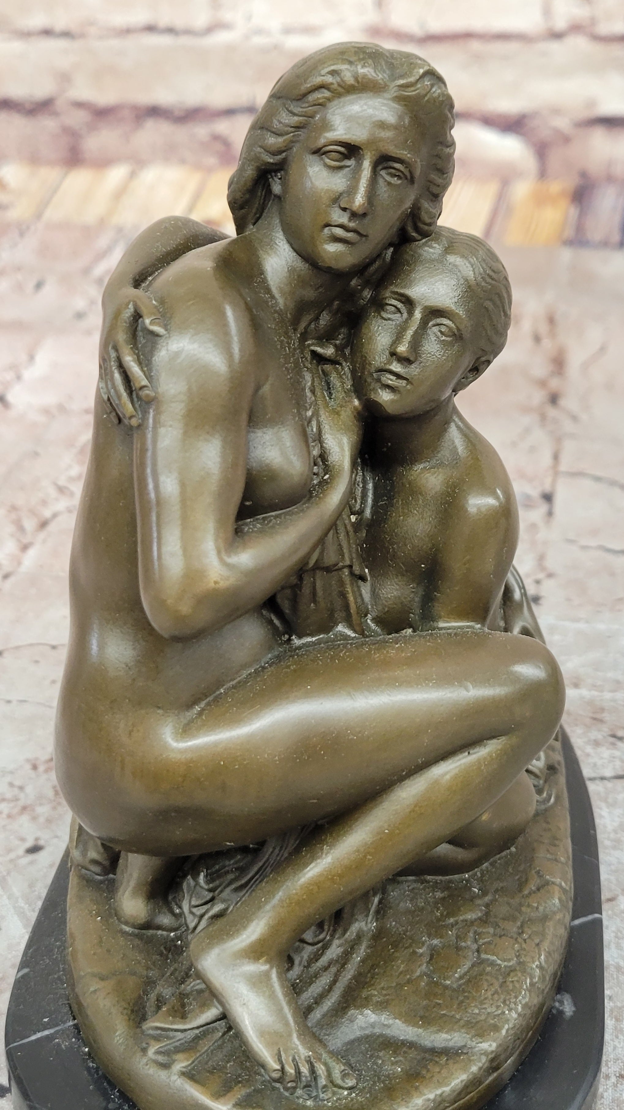 Bronze Mother and Child - A Touch of Tenderness by Adolf Jerichau