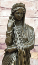 Draped Woman Bronze Sculpture on Marble Base by Jean Patoue