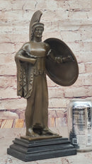 Bronze Sculpture of Athena with Shield and Helmet by Milo