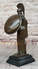 Bronze Sculpture of Athena with Shield and Helmet by Milo