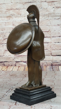 Bronze Sculpture of Athena with Shield and Helmet by Milo